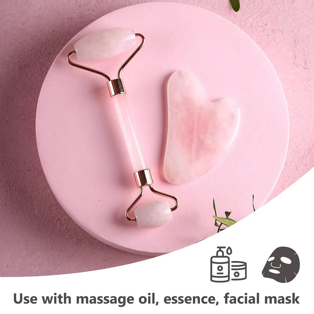 Veluna Glow Guasha Facial Tool and Roller Set