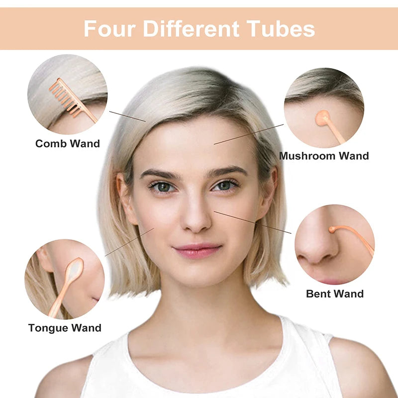 New Orange High Frequency Facial Machine Electrotherapy Wand Neon Argon Tubes Wands Device Face Skin Care Beauty Tools Home Use