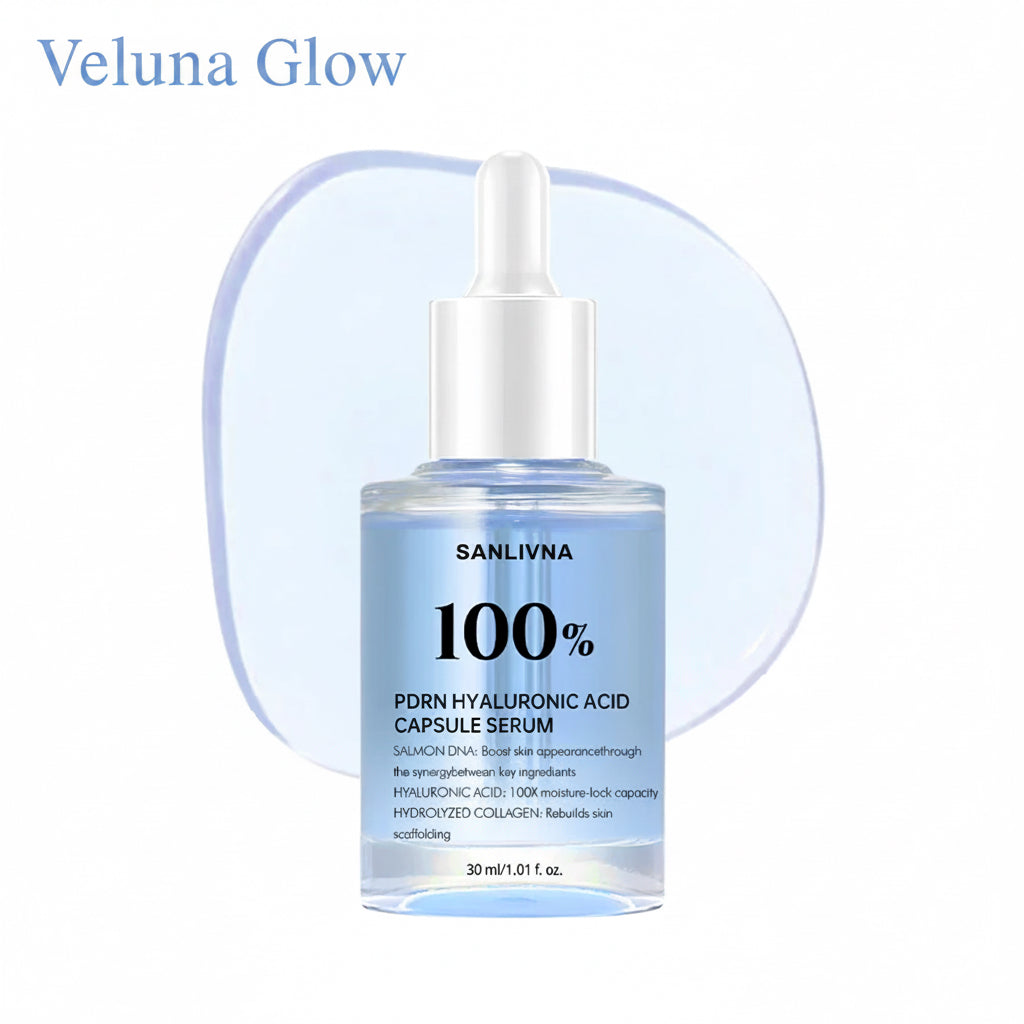PDRN Hyaluronic Acid 100 Capsules Serum, Revitalizing Face Serum, Hyaluronic Acid, Moisturizing, Nourishing and Plumping Effect